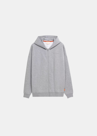 Sweat zippé à capuche Homme Gertrude Titusw oversize gris chiné vue de face