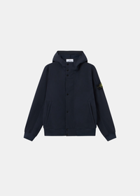 Chaqueta con capucha para hombre Stone Island Light Soft Shell-R azul marino vista frontal