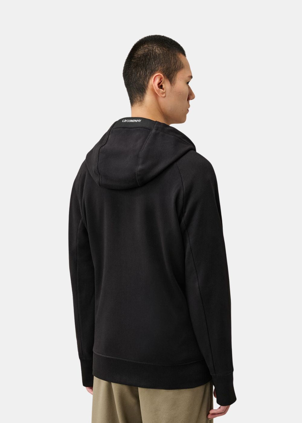 Sweat zippé à capuche lentille - noir