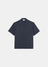 vue a plat sur fond blanc de laChemise Homme Lacoste en Seersucker Coupe Boxy bleu  