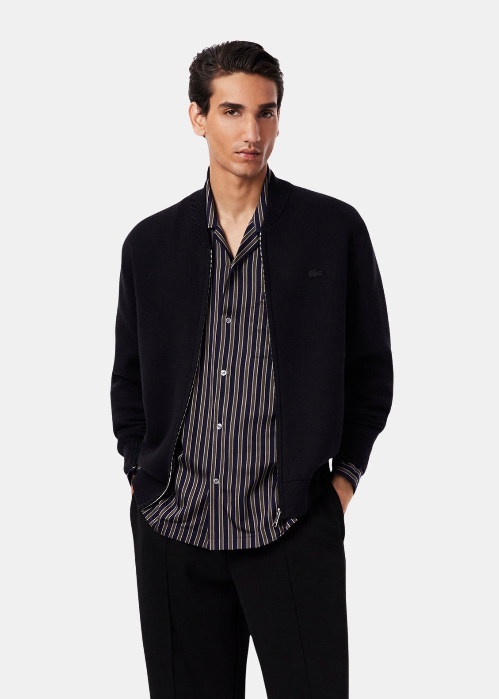 Bomber en maille de laine – noir