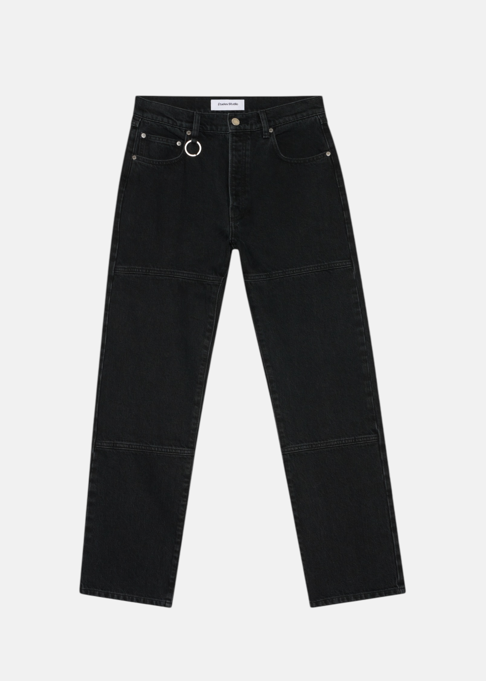 Vue de face du Jean noir études studio coupe droite