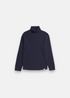 Pull col roulé Norse Projects bleu marine  en laine & coton de face 