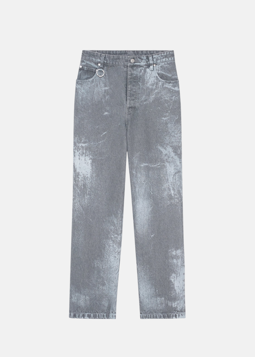 Jeans large peint - gris