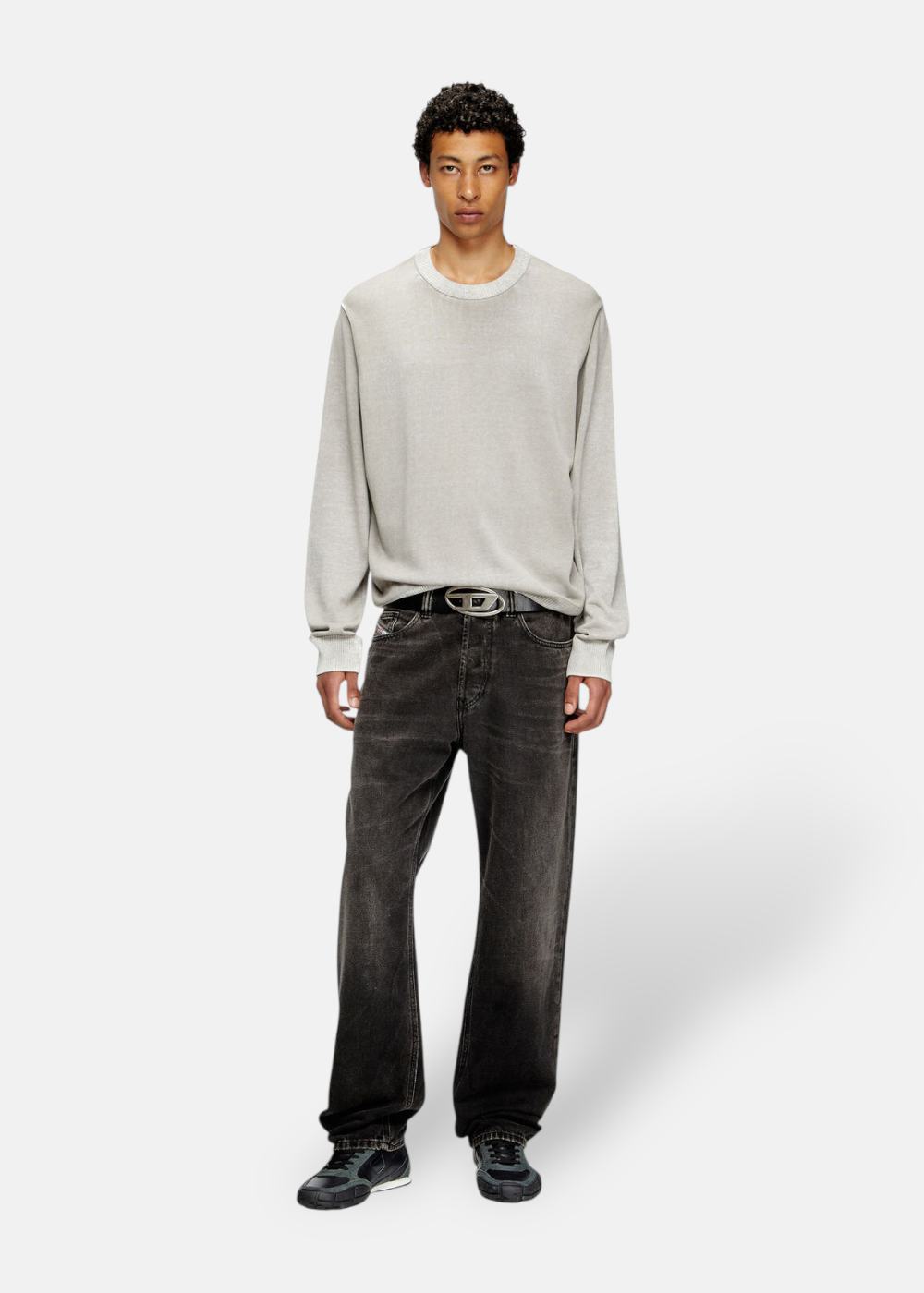 Pull en coton avec imprimé inversé