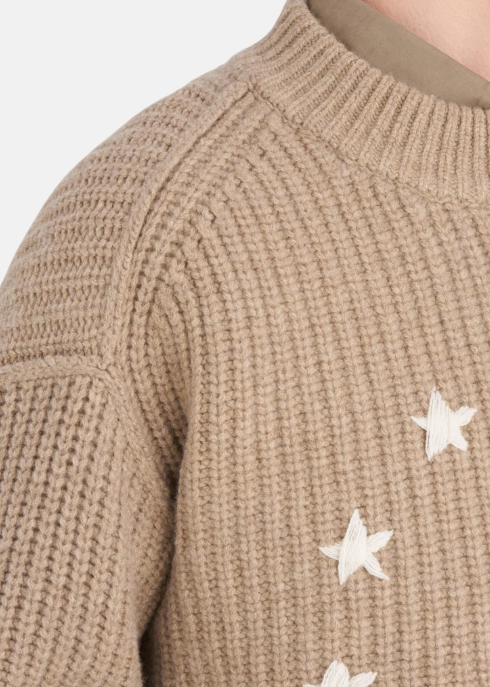 Pull Ribbed Round Neck Europa- marron