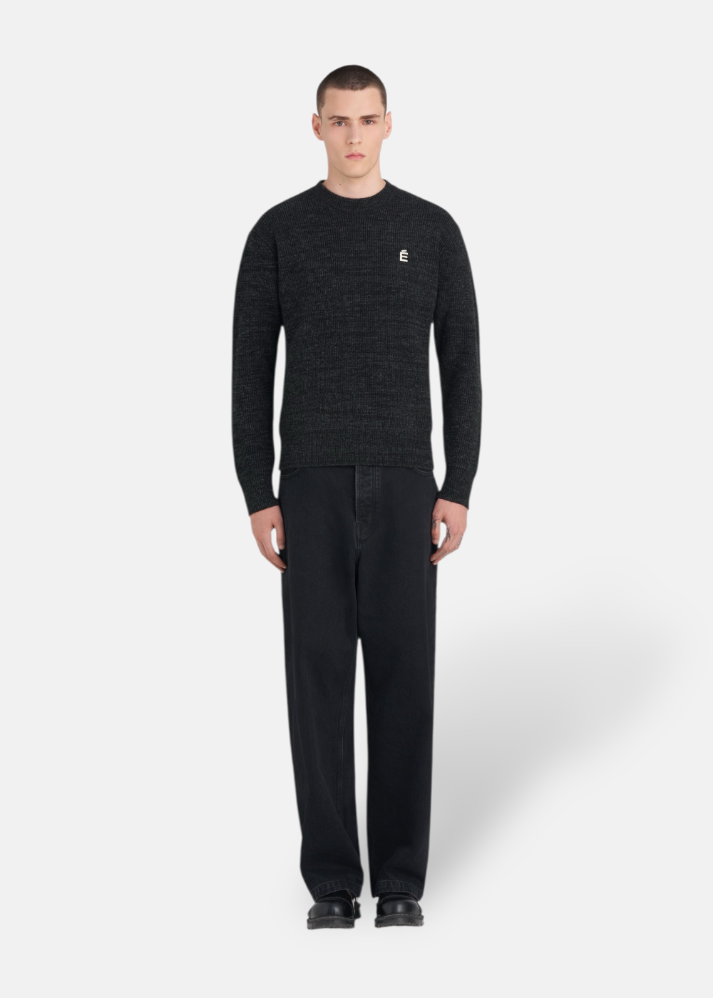 Pull Regular Round Neck É - gris