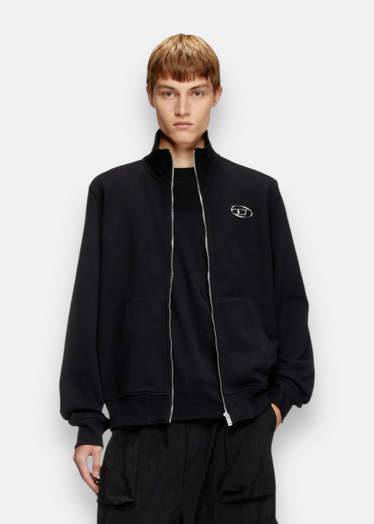 Sweat zippé logo Oval D - noir