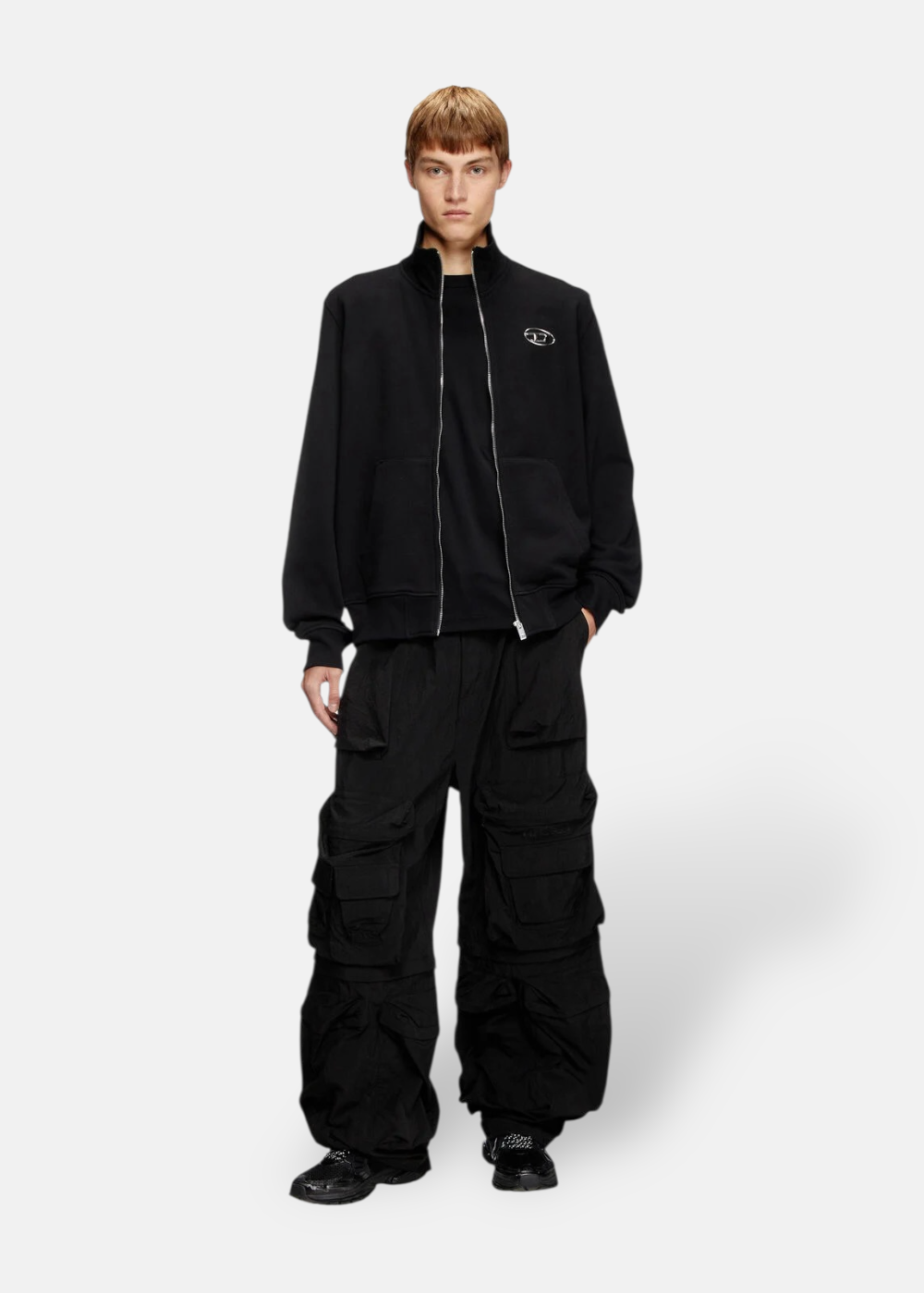 Sweat zippé logo Oval D - noir
