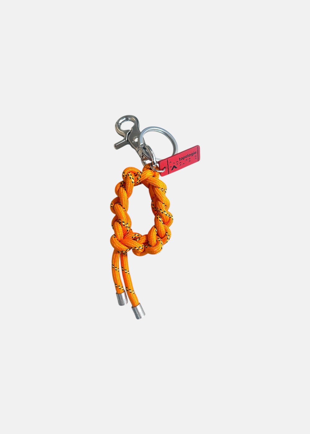 photo vue de face sur fond blanc du Porte-clés Topologie 8mm krans orange