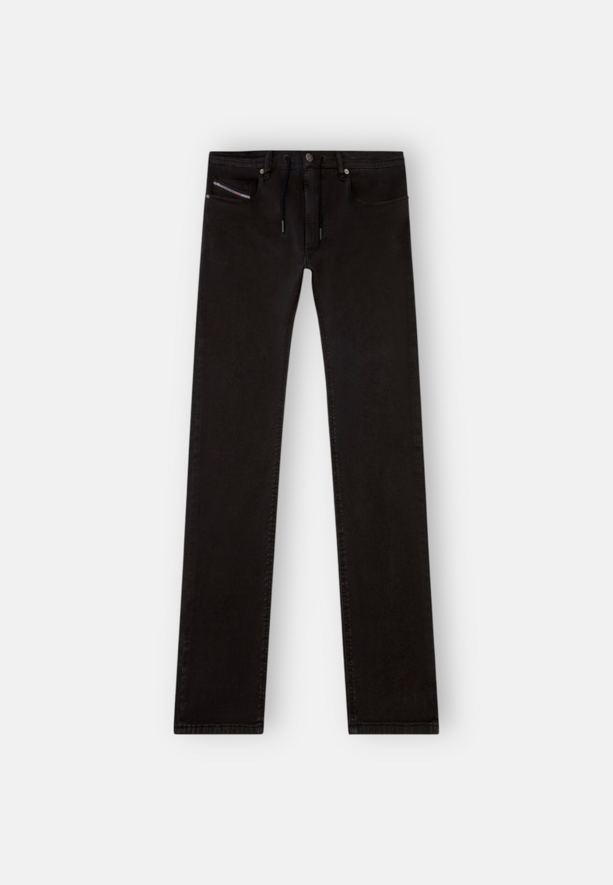 vue a plat de face du diesel 2032 joggjeans noir pour homme 