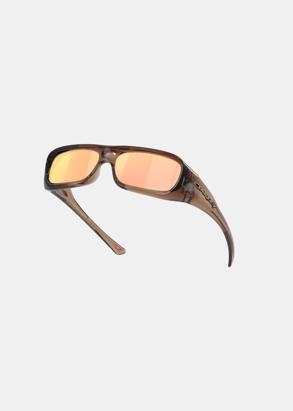 Vue sous un angle élevé des lunettes de soleil Oakley Permian révélant l'inscription USA Made et le nom du modèle