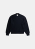 Pull Homme Norse Projects en maille gaufrée laine mérinos et technologie 37.5 bleu marine vue de face
