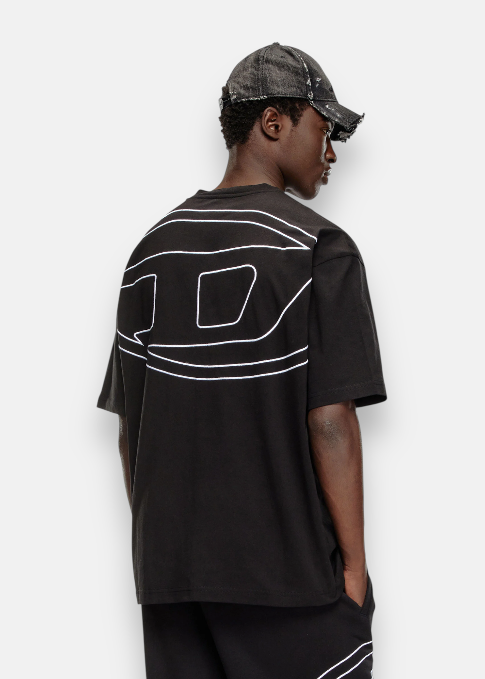tshirt diesel logo dos maxi brodé