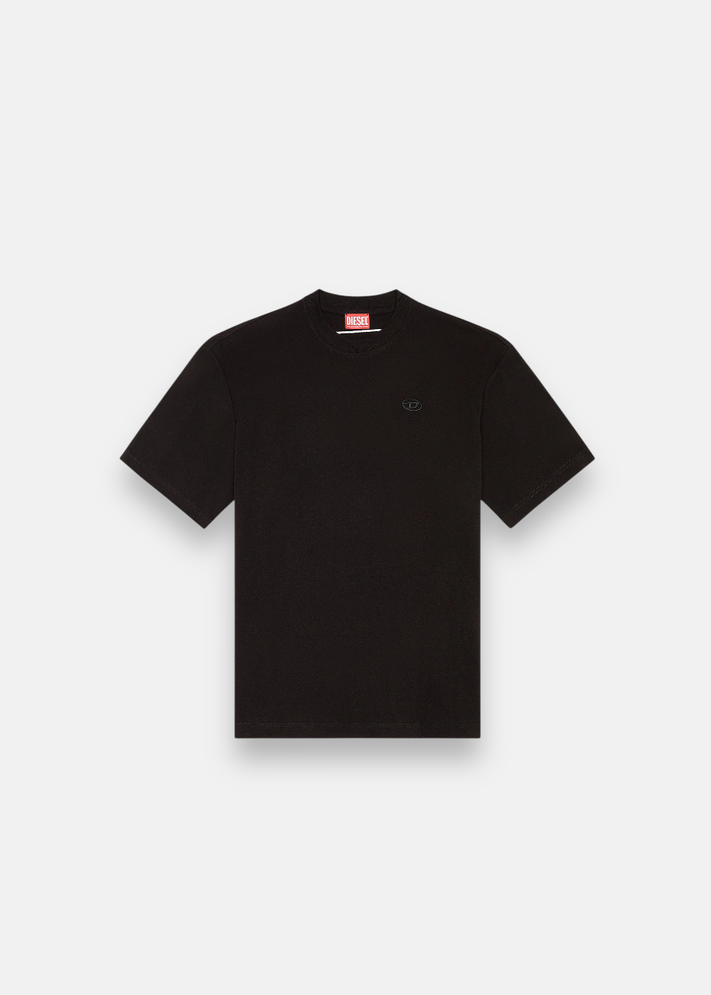 tshirt diesel coton bio délavé noir à plat