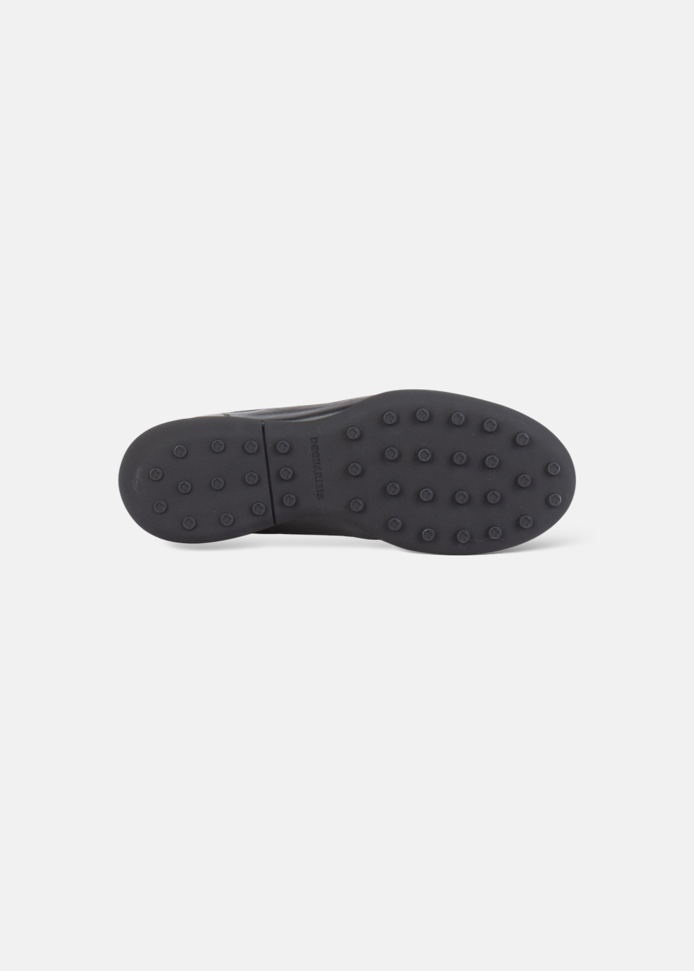detail de la semelle a pic de la baskets basses Dsquared2 soccer en cuir noir